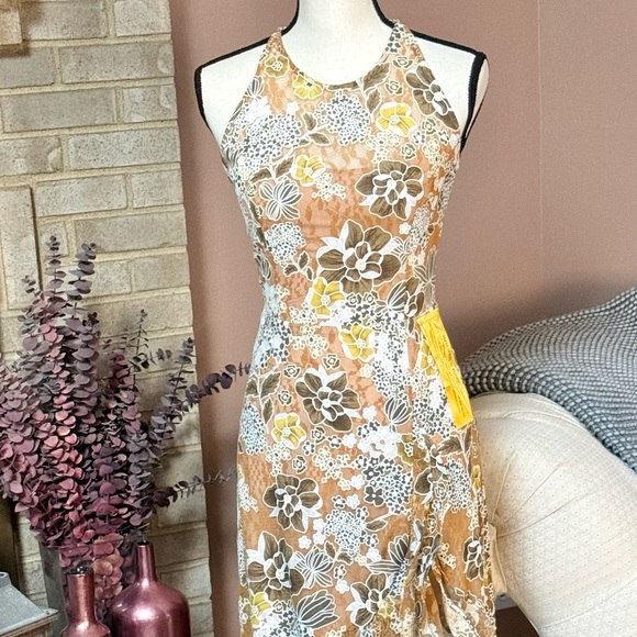 BRONX & BANCO Sicilia Ruffle Dress Tan Multi - Picture 4 of 11